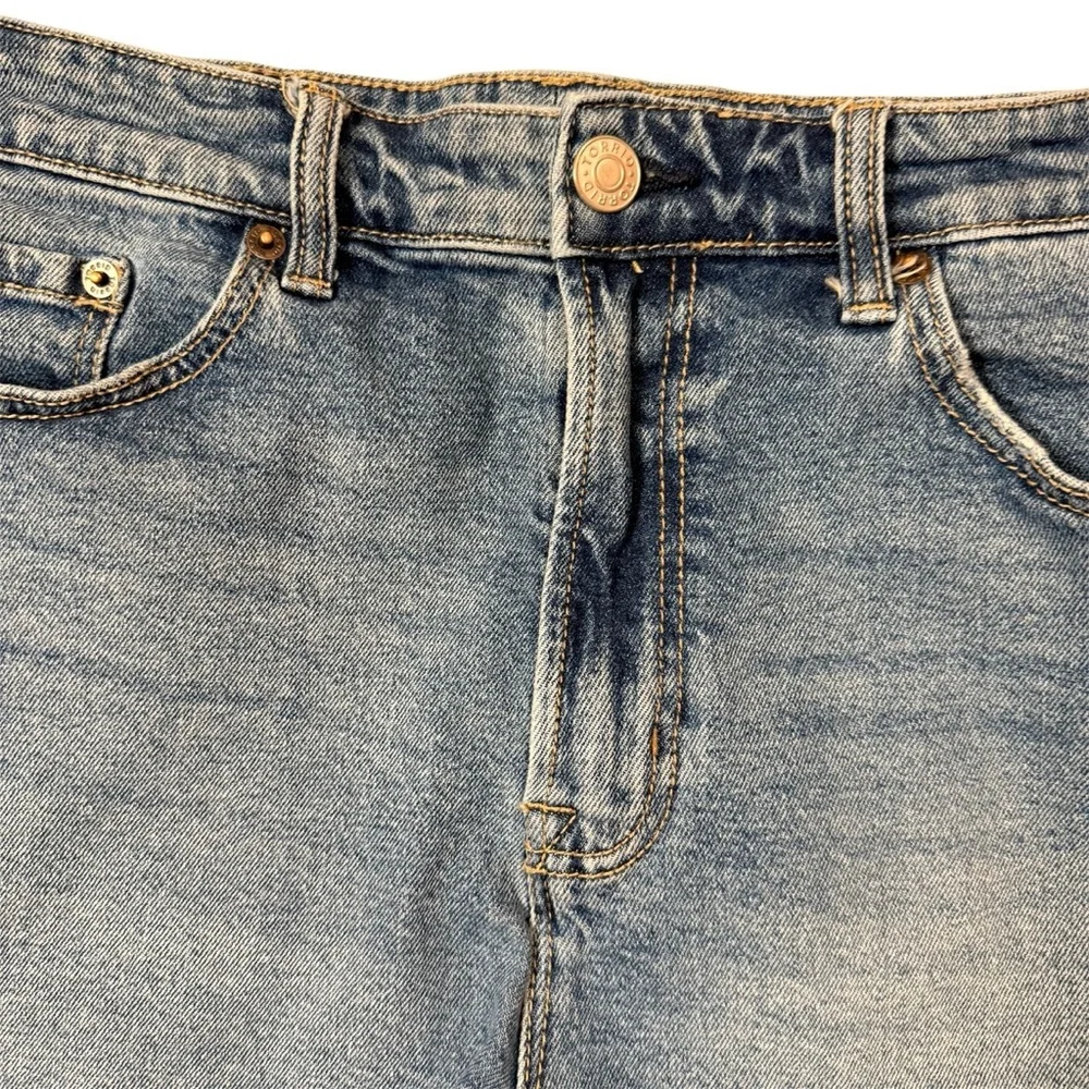 Torrid Denim Shorts Handmade Crochet Trim Granny Square Size 14 Festival